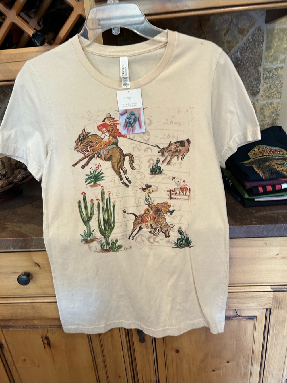 Bella Canvas Cream Short Sleeve Western Rodeo Graphic Tee